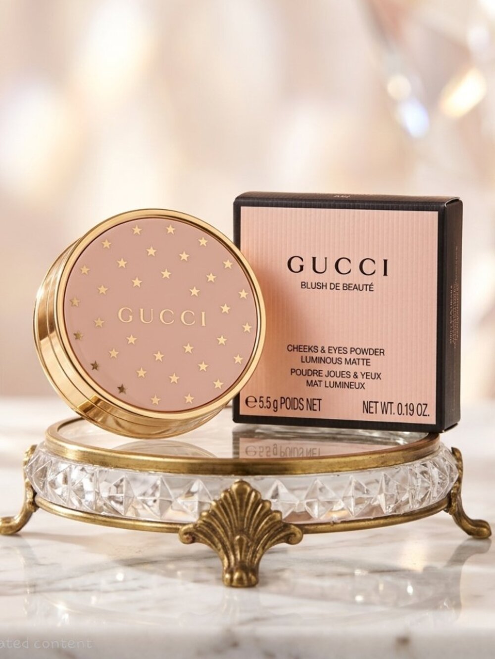 NWT GUCCI Blush De Beauté Luminous Matte Cheeks & Eyes Powder - 01 Silky Rose